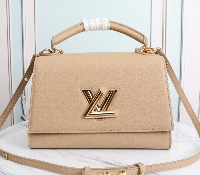 Knockoff Louis Vuitton Twist One Handle MM Handbag In Beige